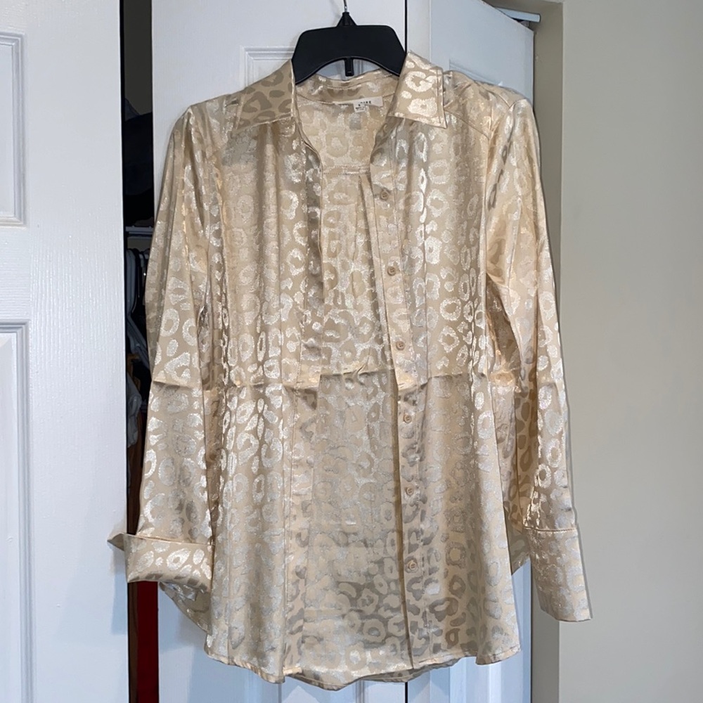 Champagne cheetah print blouse